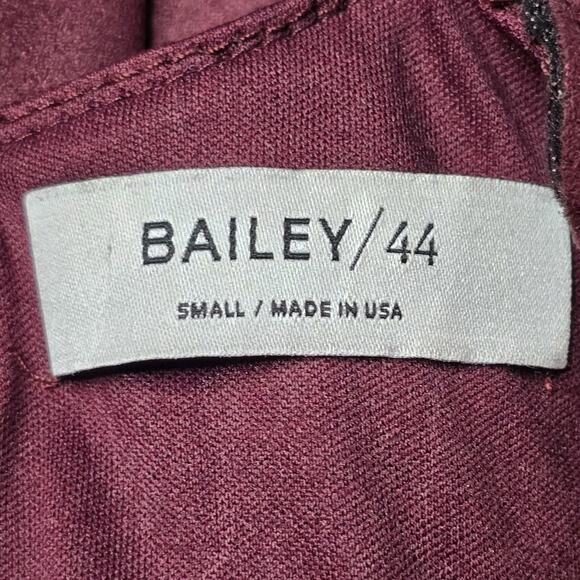 Bailey 44 Glade Skiing Faux Suede Plum Burgundy Sheath Ruffle Dress New Size Sm - Picture 7 of 14